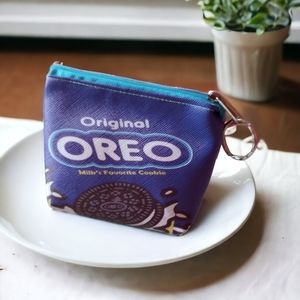 OREO Unisex Solid Color PU Leather Zipper Coin Purses